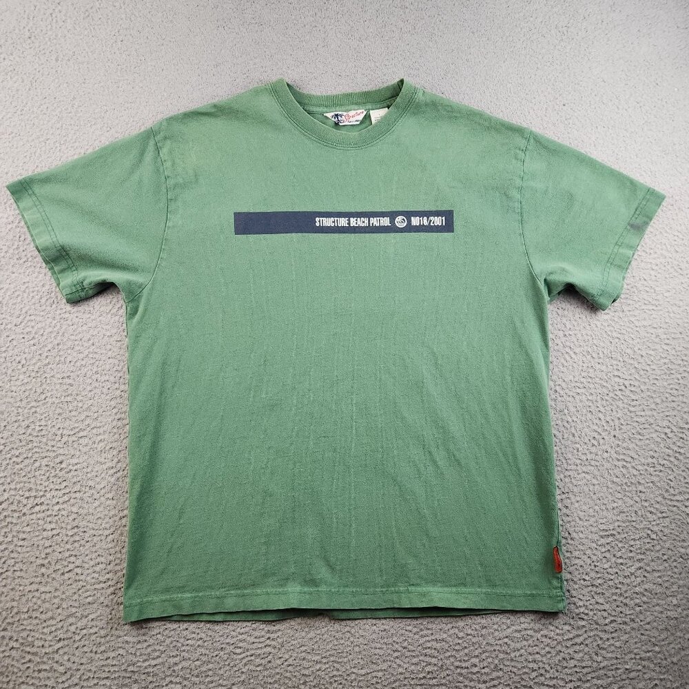 Vintage 90's Crewneck Shirt Mens Large Structure Beach Skater Center Graphic USA